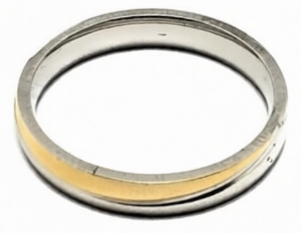 Anillo de acero quirurgico Alianza combinada con dorado